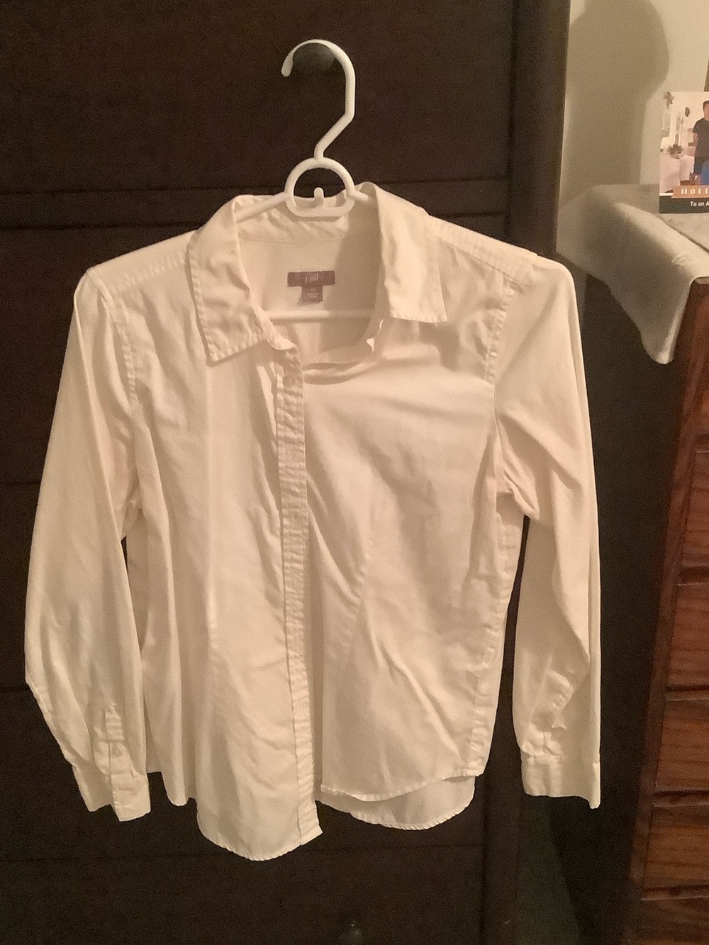 J. Jill White Women's Button-Down Shirt with Classic Collar